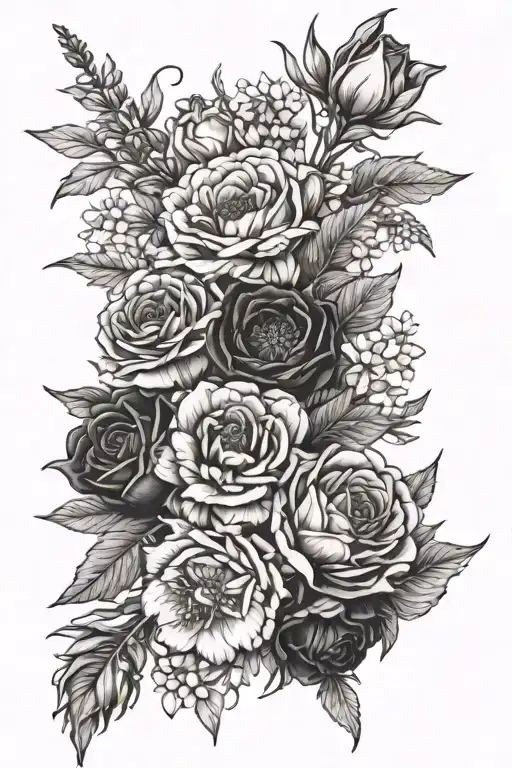 February March October July Birth Flower Bouquet