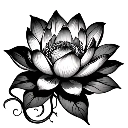 Vine Connected Lotus Flower