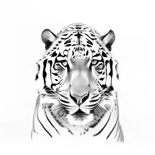 Jaguar And Tiger Looking At Eachother Gray Scale