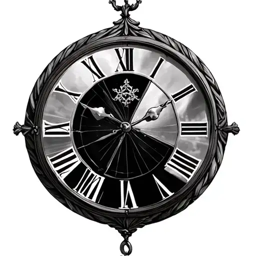 Clessidra And Roman Clock With Split Glass