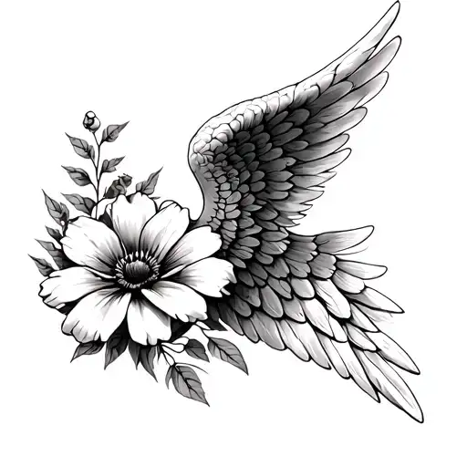 Angel Wing But One Half Is February Birth Flowers