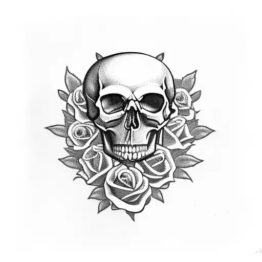 Skull With Roses