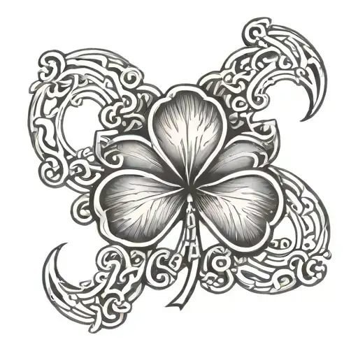 Roman Numerals Outlining Shamrock