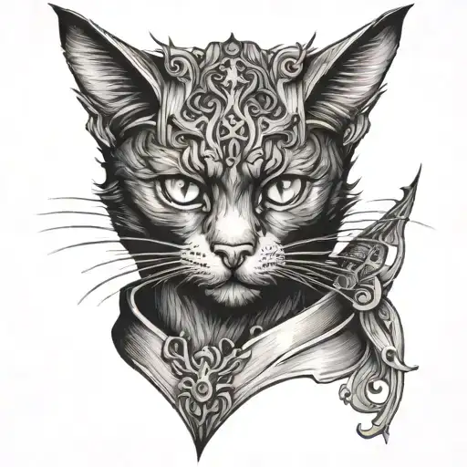 Black Cat With Horns