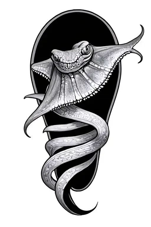 Stingray Tail Wrapped Around Ankle