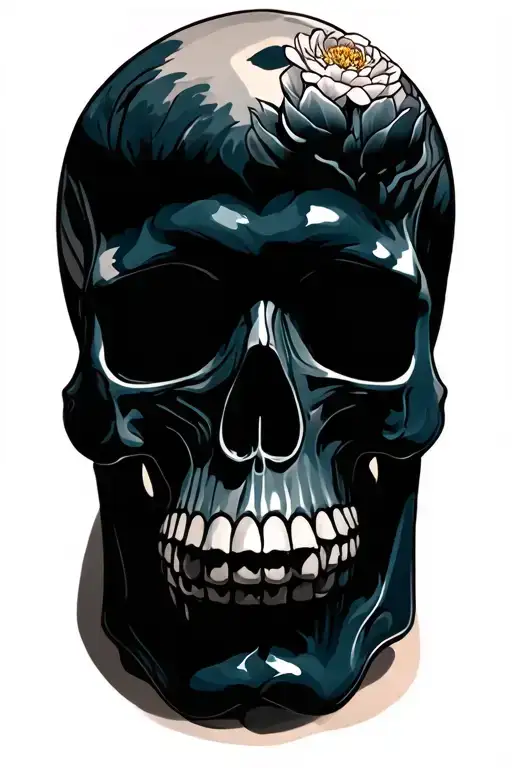 Peonia Inside A Skull