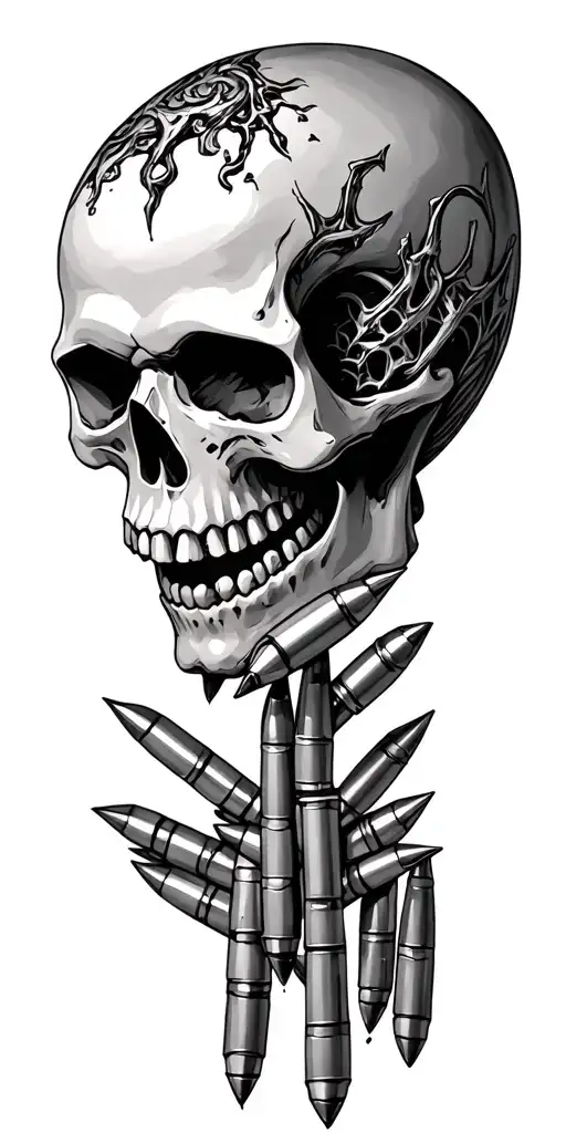 Skull Covered With Bullets