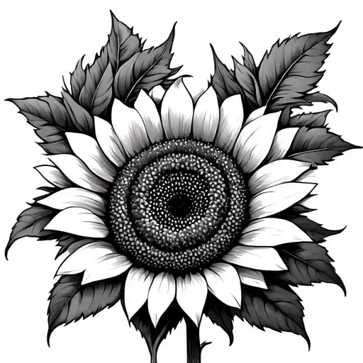 Two Sunflower Heads With Lots Of Leafs