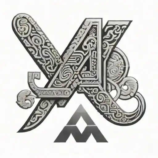 Letters I And M In Mayan Style