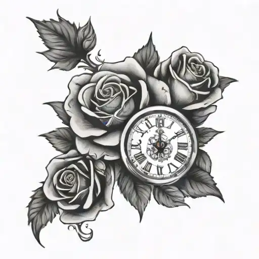 Clock And Roses