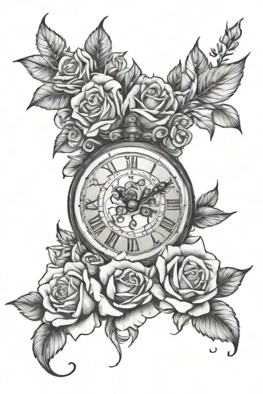 Clock And Roses