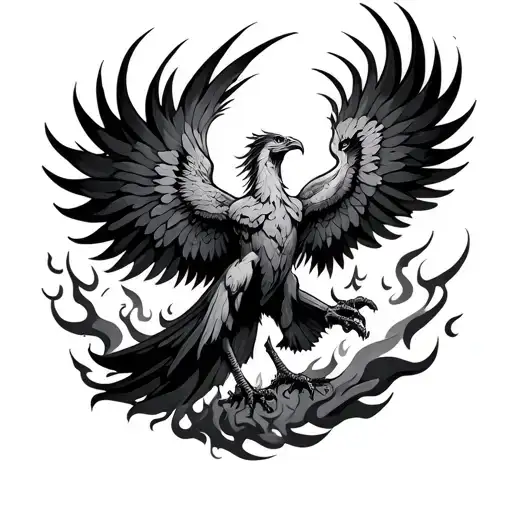 Phoenix Rising From Flames