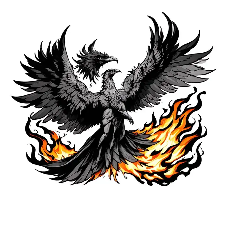 Phoenix Rising From Flames