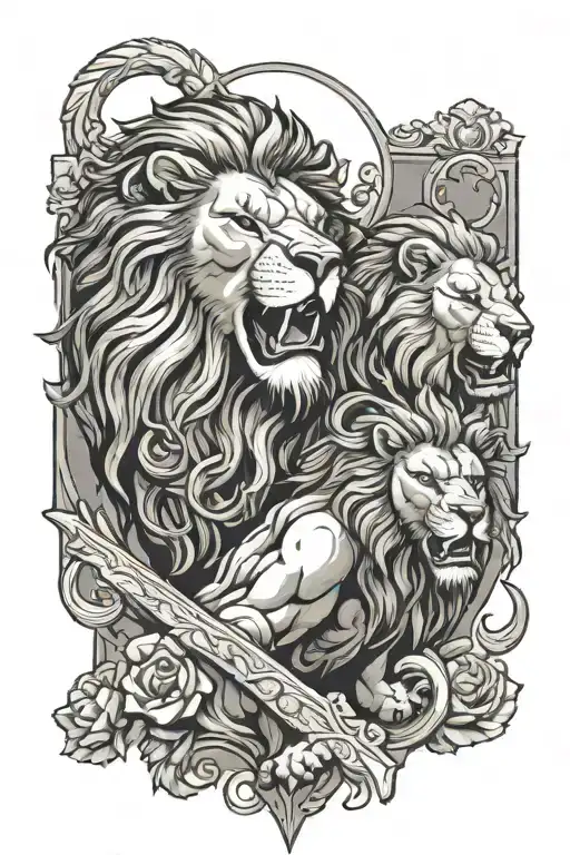 A Lion And God With A Cross