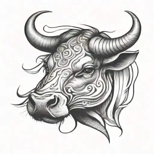 Taurus Sign Black And Grey