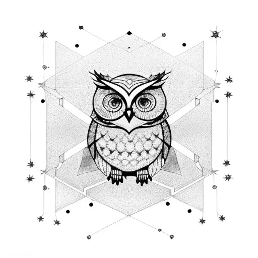 An Intricate Constellation Of Stars Forming The Shape Of A Wise Owl