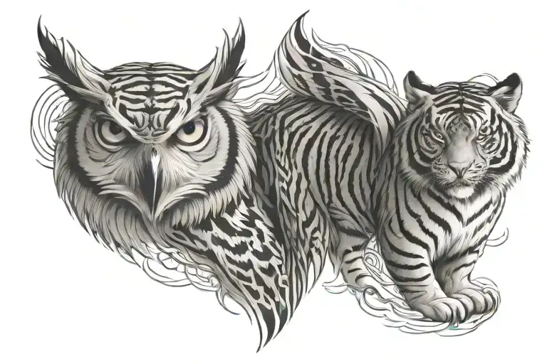 Owl And Tiger Emerging