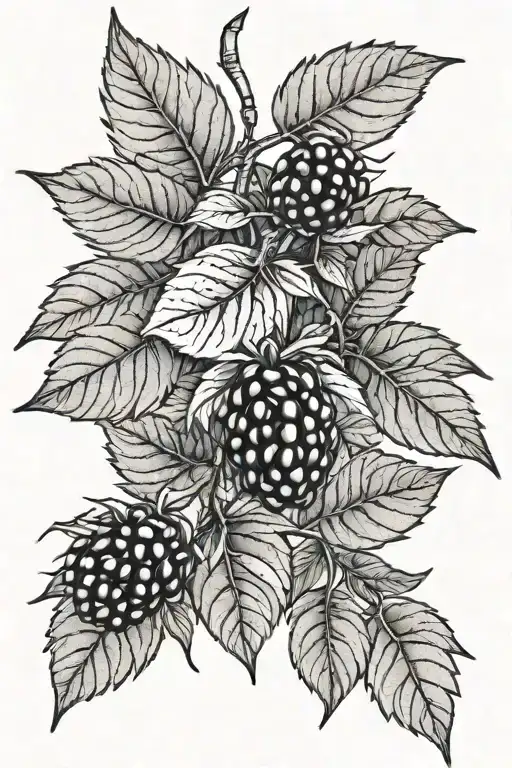 Blackberry Plant With Thorns And A Web Between It's Branches