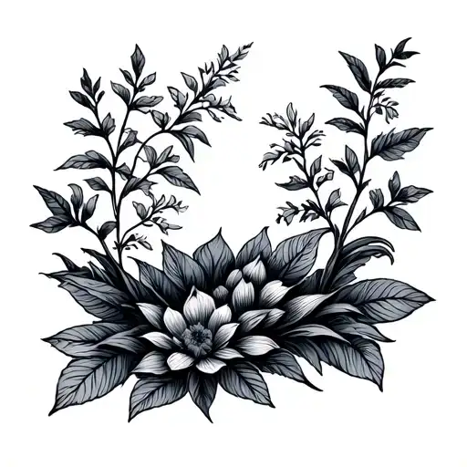 Simple Nature Tattoo Design