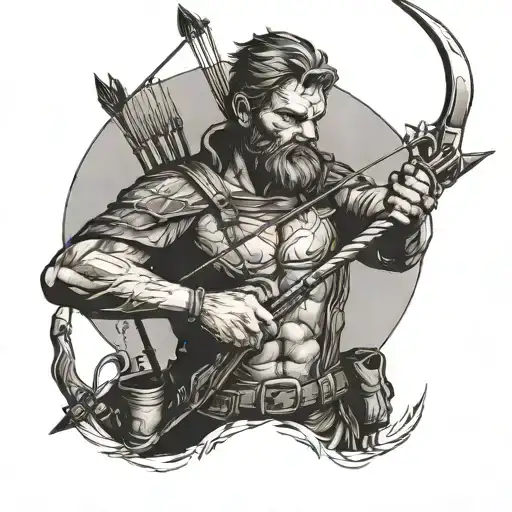 Hunter With Bow And Arrow