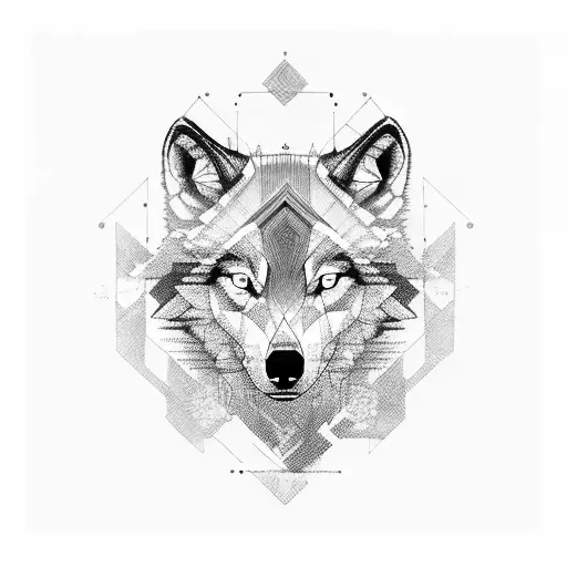A Wolf Made Up Of Lines Of Code