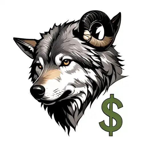 Wolf Aries With Dollars Man