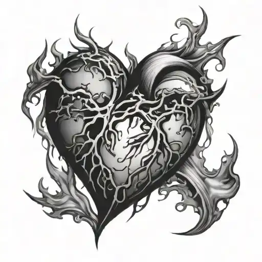 Black Bleeding Broken Heart