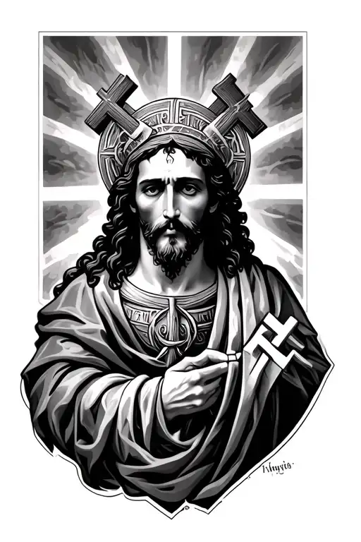 Saint Judas Tadeo With Crosses