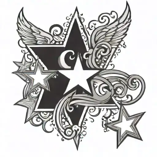 3 Star And Music Symbol