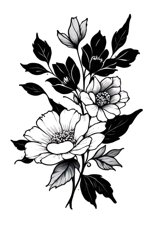 Petite Floral Design With Fine Line Linking To Mental Health