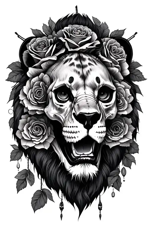 Skull Roses Dreamcatcher Lioness