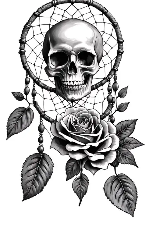 Skull Roses Dreamcatcher
