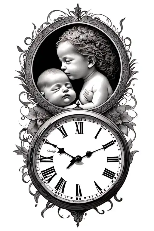 Double Birth Clocks Side By Side Profile Traditional
