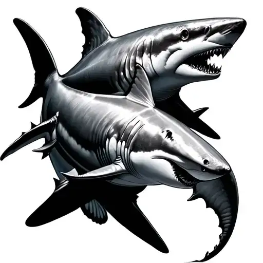 Sharks Swimming And Semicolon