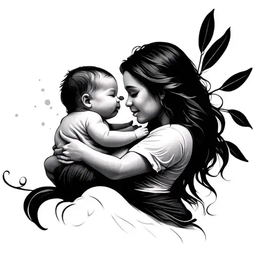 Mom Holding Baby