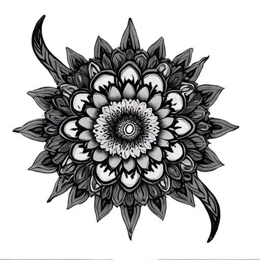 Mandala With Thick Black Line