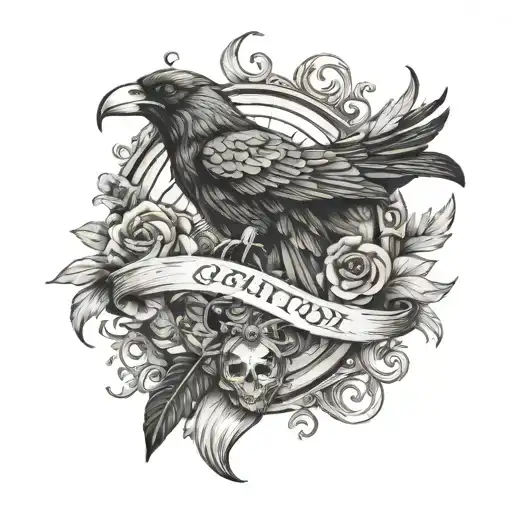Memento Mori Forearm Tattoo And The Ravens Of Odin Styled Like