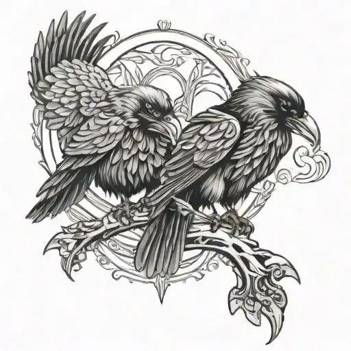 The Two Ravens Of Odin