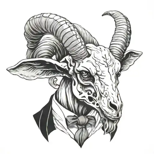 Goat Skull Wearing Suit