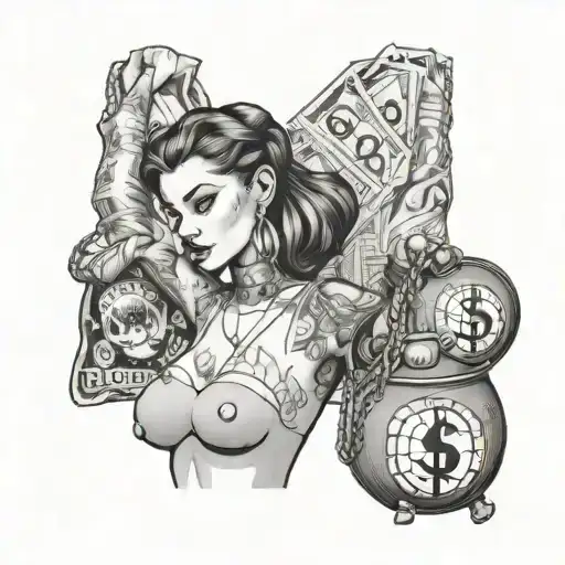 Money Bag Girl Slut Holding