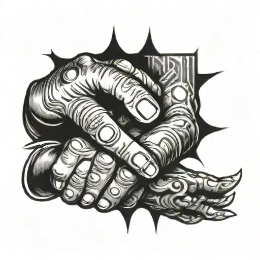 Brotherhood Handshake Fineline