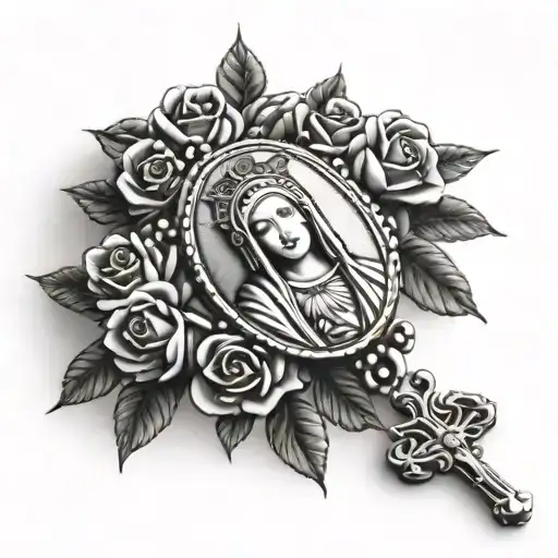 Roses Rosary Virgin Mary