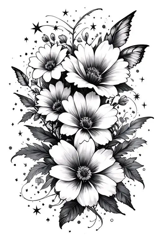 4 Pixies Flowers Stars Galaxy Stream