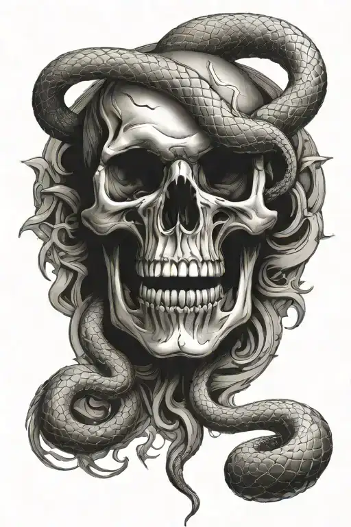 Gothic Skull And Snake
