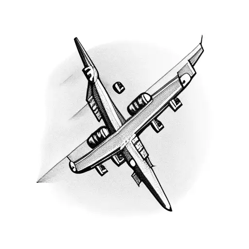 Airplane Seen From Above Leaving A Trace