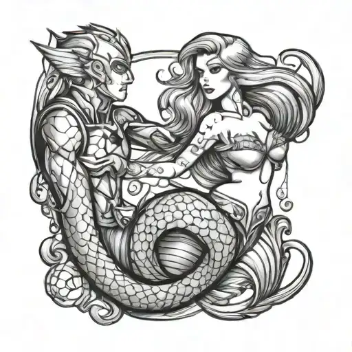 Mermaid And Superhero Flash