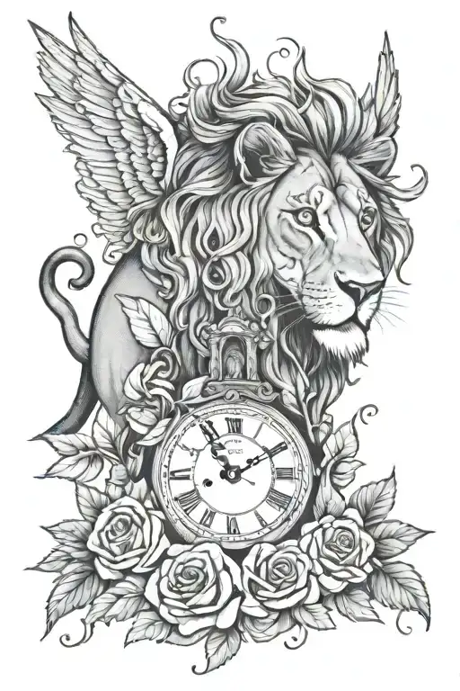 Lion Roses Dove Clock Tower