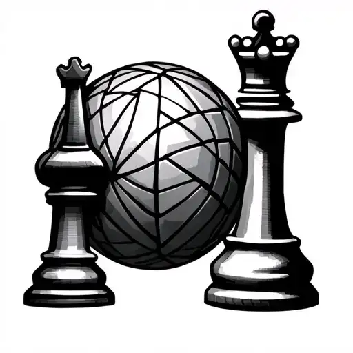 Takraw Ball With King And Queen Chess Piece