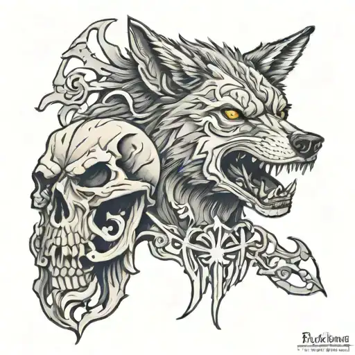Wolf And Skull