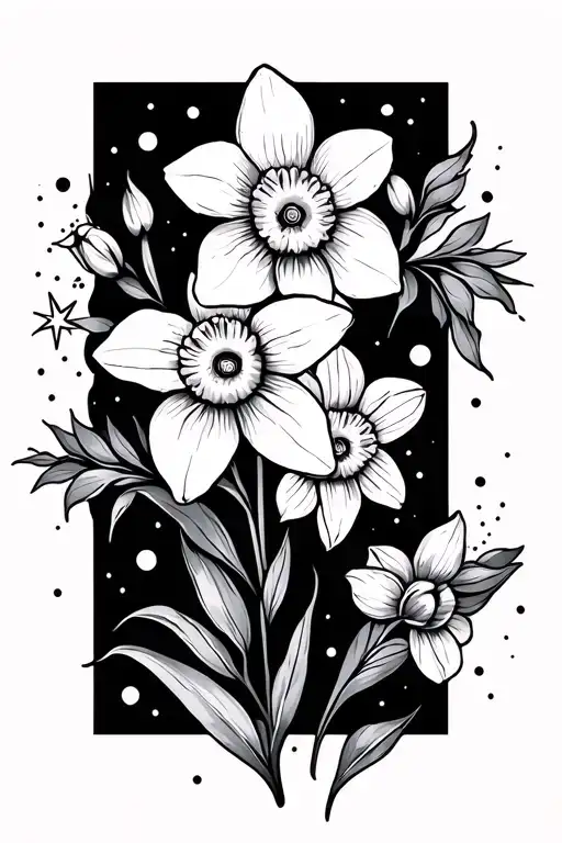 Floral Daffodil Stars Dots Dainty Feminine Arm